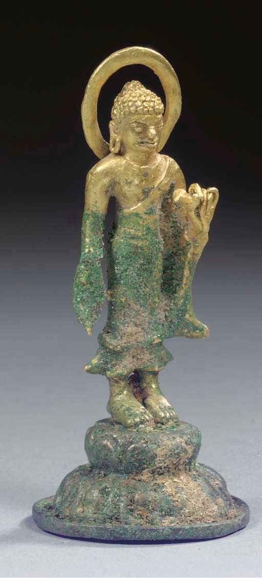A Javanese gold and silver figure of Buddha Sakyamuni