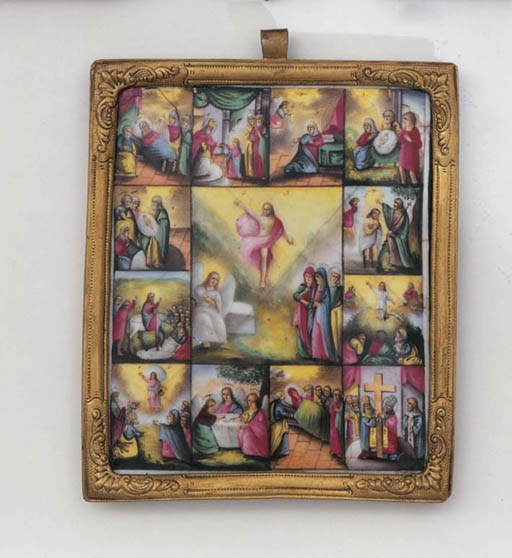 A RUSSIAN ENAMELLED ICON