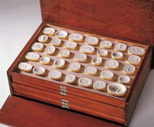 A SET OF PLASTER IMPRESSIONS OF SOME OF THE INTAGLIO GEMS FROM THE COLLECTION OF PRINCE STANISLAS PONIATOWSKI