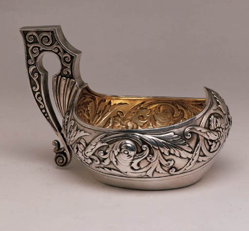 A RUSSIAN SILVER KOVSH