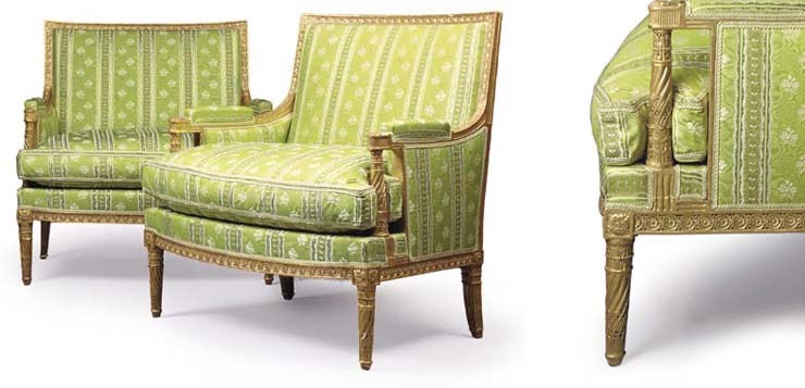 A PAIR OF LOUIS XVI GILTWOOD MARQUISES