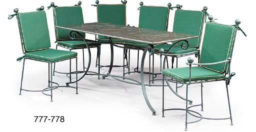 A BRONZED METAL GARDEN TABLE