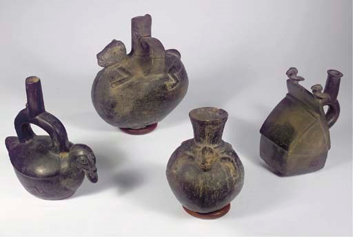 Four Late Chimu Blackware Vessels
