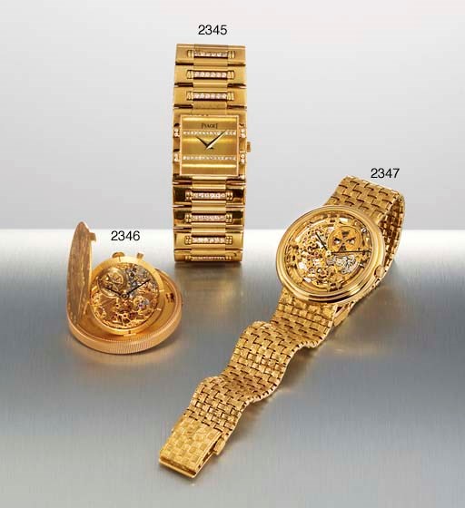 PIAGET. AN 18K GOLD AND DIAMOND-SET SQUARE WRISTWATCH WITH BRACELET