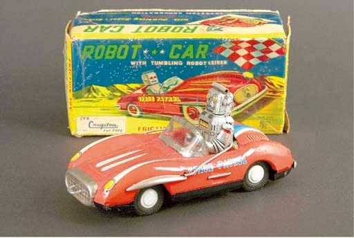 An ATC (Asahi) friction-drive Robocar with tumbling robot and siren