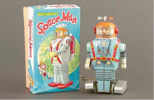 An SY (Yoneya) battery-operated Space Man with swivel antenna