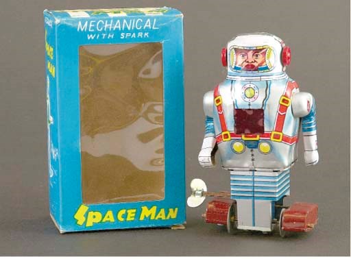 A Noguchi clockwork Space Man with sparking action