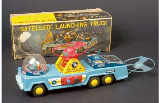 A Yonezawa battery-operated Satellite Launching Truck