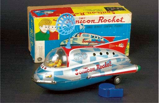 A rare TM (Masudaya)  battery-operated Sonicon Rocket