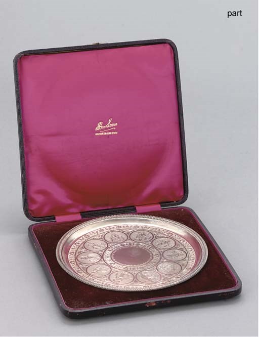 AN INDIAN COLONNIAL SILVER WAITER
