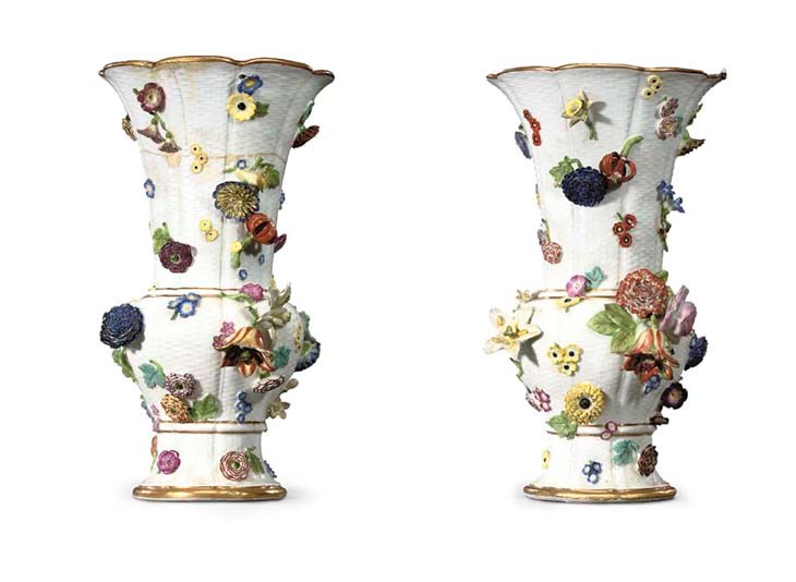 A PAIR OF MEISSEN VASES