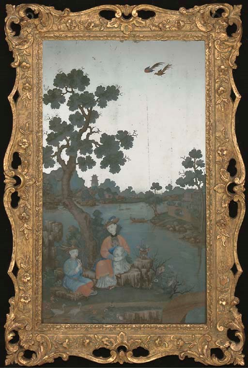 A CHINESE-EXPORT REVERSE MIRROR-PAINTING