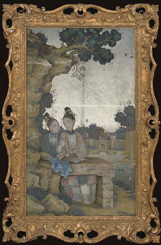 A CHINESE-EXPORT REVERSE MIRROR-PAINTING