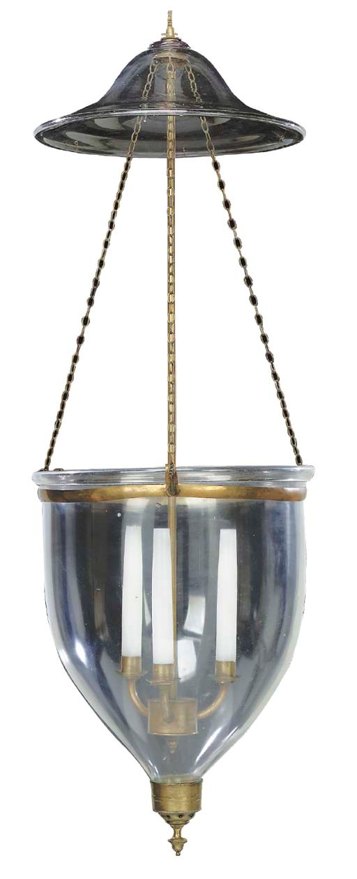 A GEORGE III BRASS-MOUNTED HANGING LANTERN