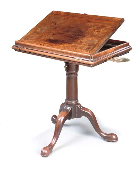 A GEORGE II MAHOGANY METAMORPHIC TRIPOD READING-TABLE