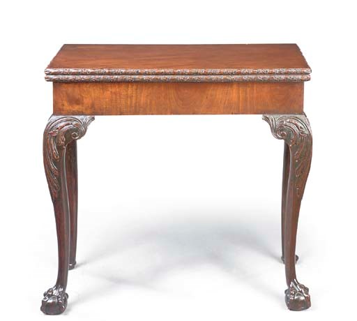 A GEORGE II MAHOGANY CARD-TABLE
