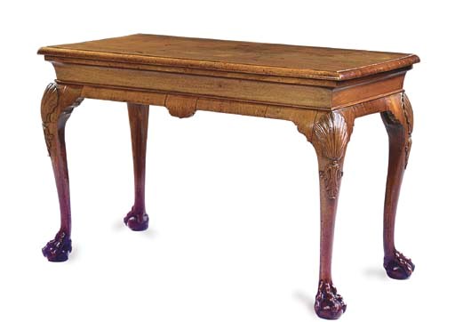 A GEORGE II MAHOGANY SIDE TABLE
