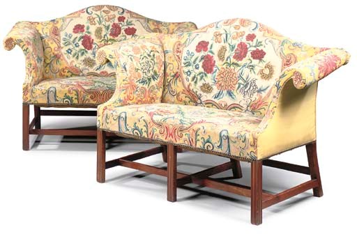 A PAIR OF GEORGE III MAHOGANY SOFAS