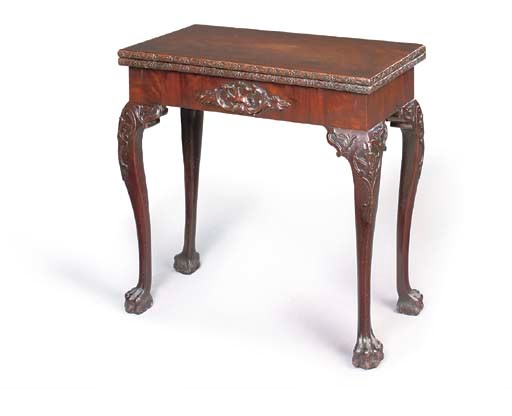 AN IRISH GEORGE III MAHOGANY CARD-TABLE