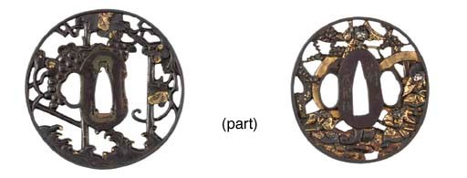 Three IRON TSUBA