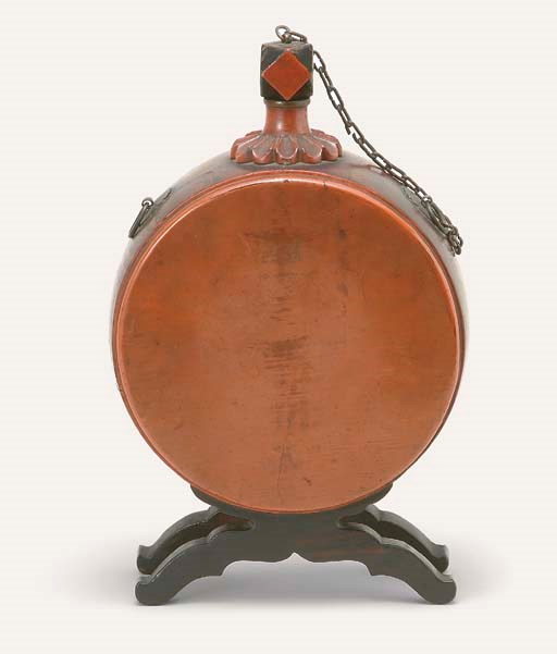 A Negoro sake flask