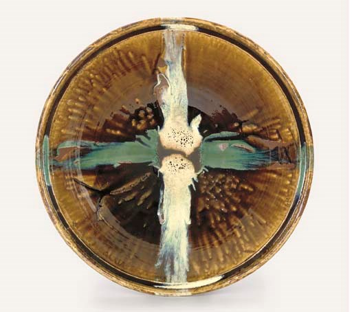 A Large Stoneware Dish by Hamada Shoji (1894-1978)
