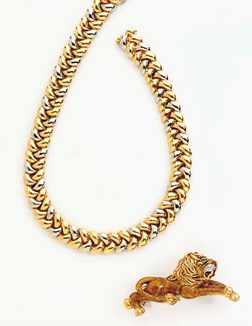 A GROUP OF GEM-SET, ENAMEL AND GOLD JEWELRY