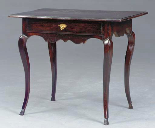 A LOUIS XV DARK-STAINED WRITING TABLE