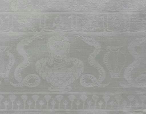 FOUR MATCHING WHITE LINEN DAMASK TABLE CLOTHS