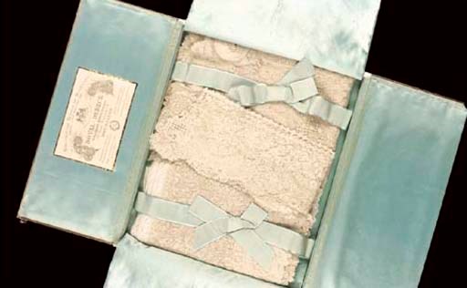 A PRESENTATION BOX OF POINT DE GAZE LACE, CIRCA 1875-80