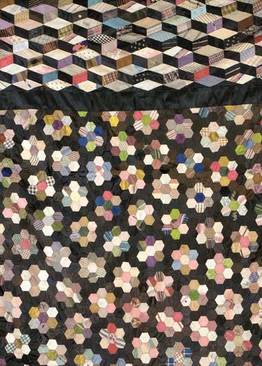 A PIECED SILK COVERLET