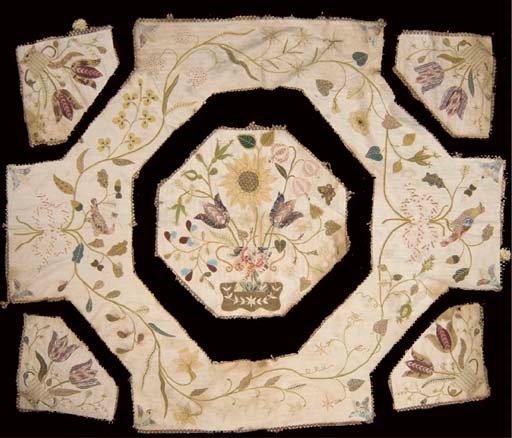 A DISMANTLED UNUSUAL FINE PIECED QUILT