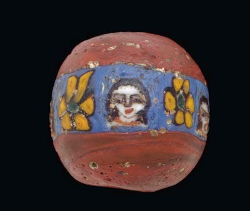 A ROMAN MOSAIC GLASS BEAD