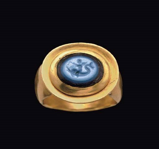 A ROMAN NICOLO RING STONE