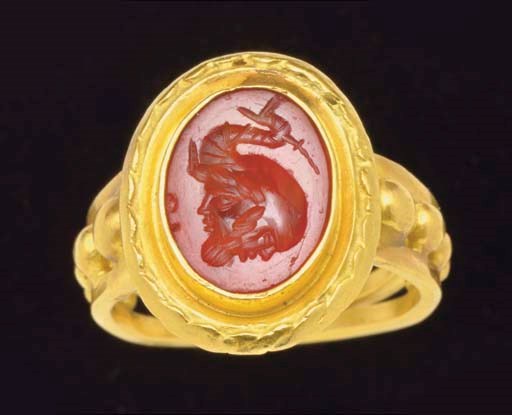 A ROMAN CARNELIAN RING STONE