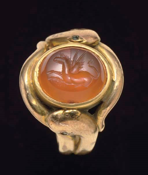 A ROMAN CARNELIAN RING STONE