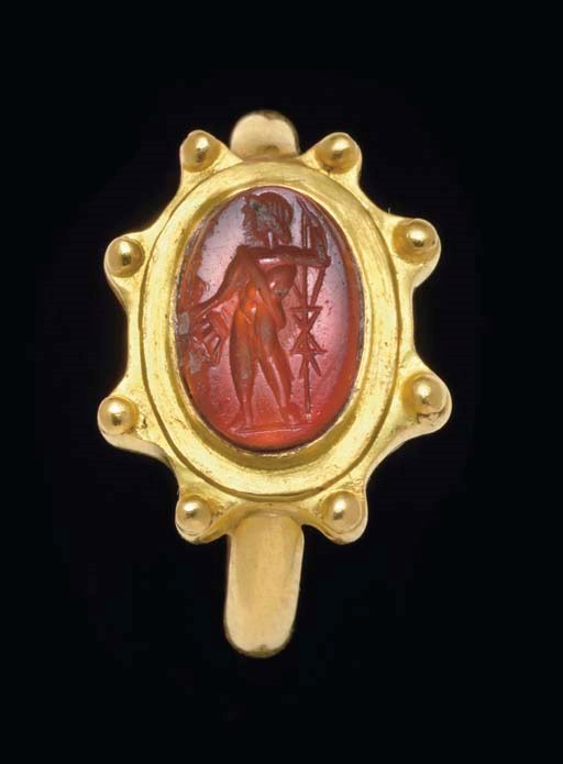 A ROMAN CARNELIAN RING STONE