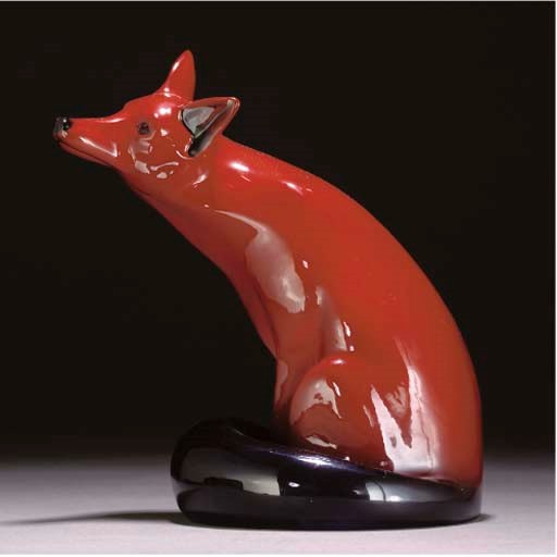 A ROYAL DOULTON FLAMBÉ FOX