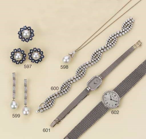 PENDENTE CON PERLA COLTIVATA E DIAMANTI, FIRMATO KERN