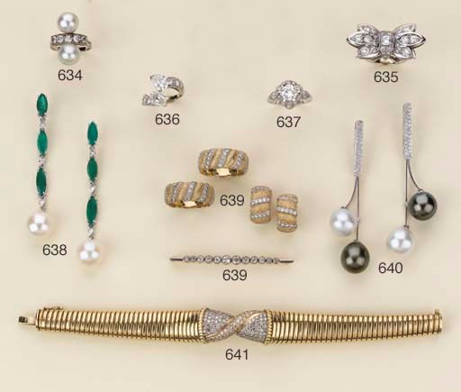 PARURE IN ORO E BRILLANTI FIRMATA GIANMARIA BUCCELLATI, E UNA SPILLA BARRETTE