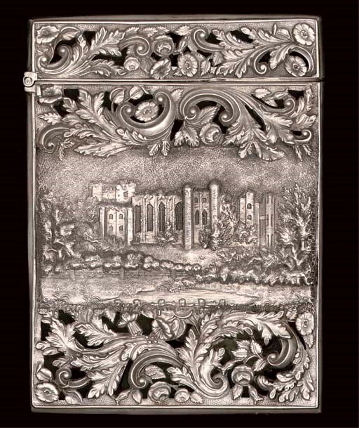 A Victorian "castle-top" card case