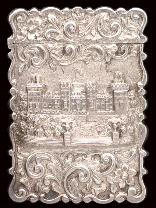 A Victorian "castle-top" card case