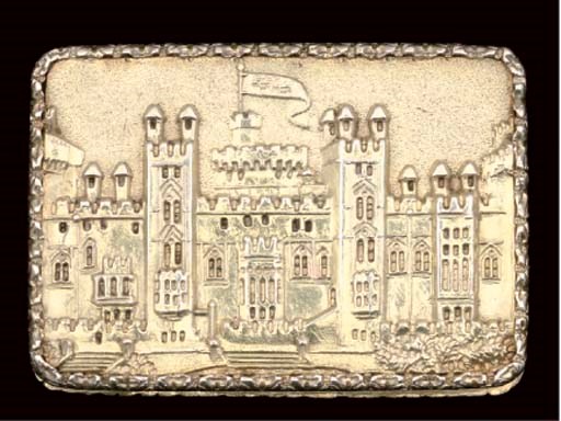 A William IV silver-gilt "castle-top" vinaigrette