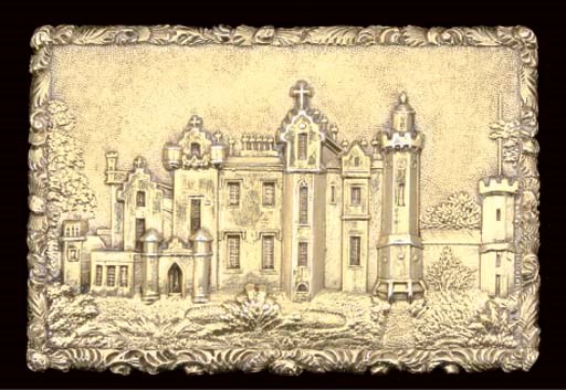 A William IV silver-gilt "castle-top" viniagrette