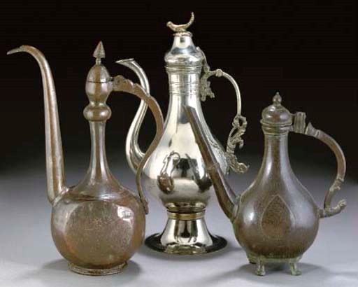 AN OTTOMAN SILVER EWER AND COVER, TURKEY, 19TH CENTURY