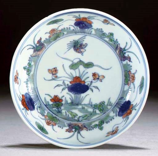 A Chinese doucai saucer dish, 18th century
