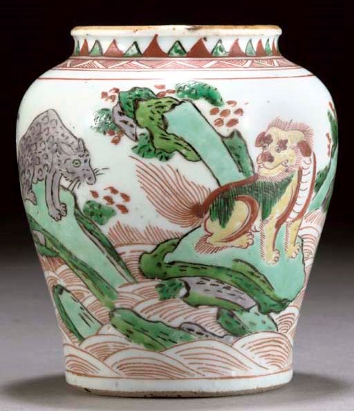 A small wucai jar, Transitional