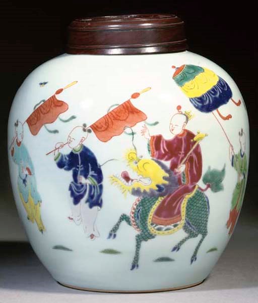A famille rose ginger jar, 19th century
