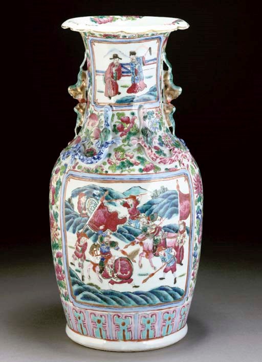 A Cantonese balueter vase, 19th century