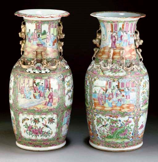 A matched pair of Cantonese vases, 19th century